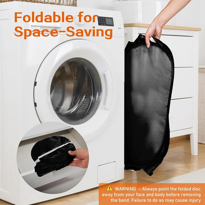 Foldable Laundry Baskets, Collapsible Mesh Laundry Hamper, Durable Pop Up Laundry Basket, 2 Compartments Clothes Hampers for Laundry, Easy to Carry & Sort for Dorm, Home, Kids Room, Travel Black