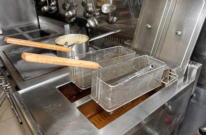 Deep Fryer Basket Cleaning Brush – High-Temp Commercial Kitchen Tool - Heavy Duty Brass Bristles - Heat Resistant to 750F for Food Debris - Deep Fryer Cleaner - Made in USA by FryOilSaver Co. B51C