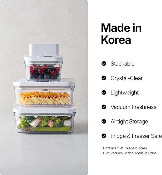 VAKUEN Premium Airtight Food Storage Containers, Rectangular 2PC-SET(2.11qt), Smart One-Click Seal Lid, 100% Leak Proof, Keep Food Fresh Longer, BPA-FREE, Dishwasher/Freezer & Microwave Safe