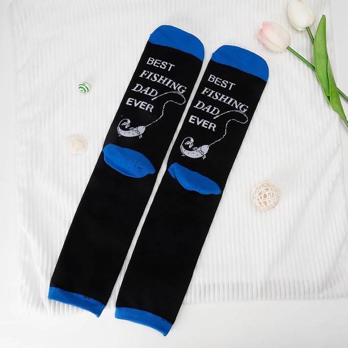 Fathers Day dad gifts christmas Birthday Best Dad Ever Funny Outdoor Hobby Sports Themed Novelty Socks Gift for Men
