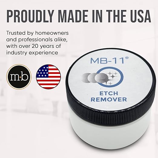 MB Stone MB-11® Touch-Up Etch Remover Marble Polishing Powder for use with Light and Neutral Colored Calcite-Based not for Matte or Dark Stone Light to Medium Etches Only 1 oz Can