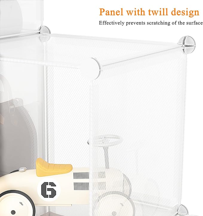 AWTATOS Cube Storage Organizer, 16 Cube Closet Organizers, Clear | DIY Stackable Storage Cube Shelves, Portable Closet, Plastic Clothes Organizer Shelving for Bedroom, Home Office