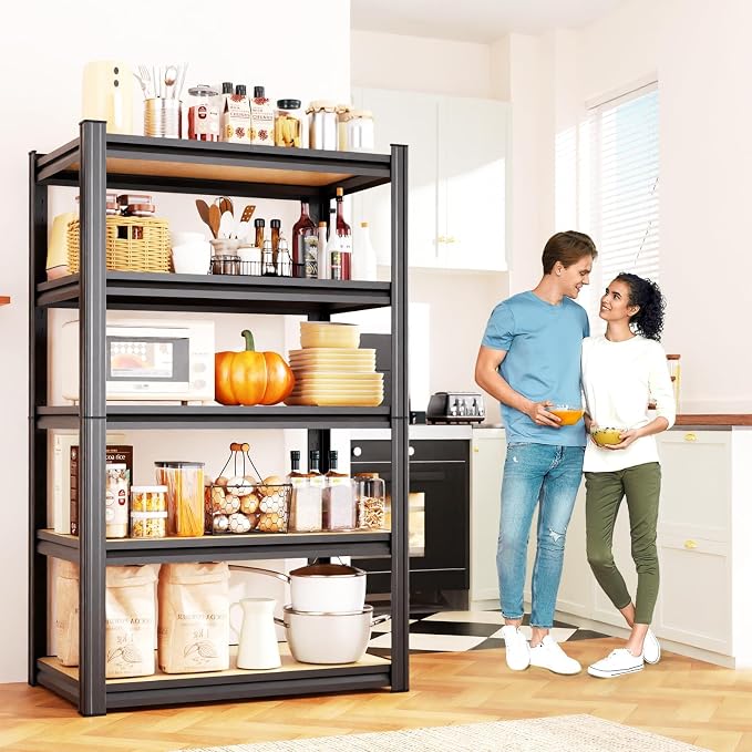 71.2''H Storage Shelves, 2000lbs Garage Shelving,Adjustable Heavy Duty Shelving Unit,5T Tall Garage Shelves,Wood Metal Standing Shelf Units,Utility Rack for Kitchen 3Pack