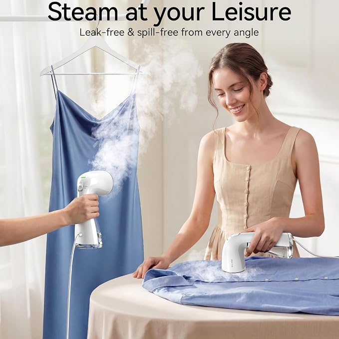 HiLIFE Upgraded Steamer for Clothes, Handheld & Portable, 1100W Powerful Steam, 300ml Big Capacity & No Leak Design, 30S Fast Heat-up, Quick Wrinkle Remover, Compact Size for Travel, ONLY 120V