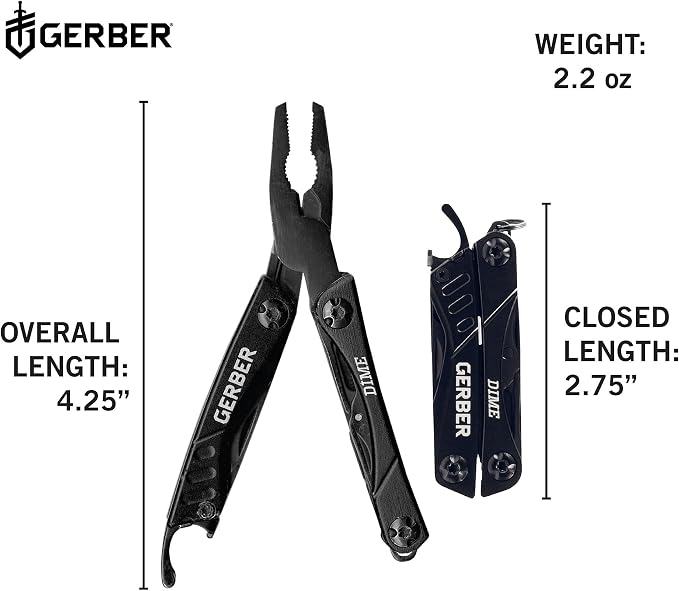 Gerber Dime 12-in-1 Mini Multitool Pliers, Pocket Knife,Bottle Opener,Green