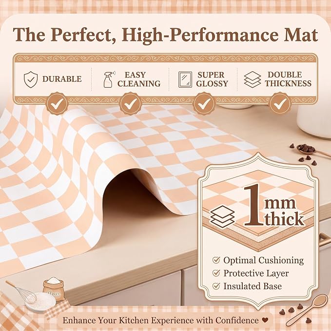 Domensi 2 Pcs Checkered Silicone Baking Mat Non-stick Reusable Oven Liner, Food Grade Silicone Roasting Mat with Anti-slip Grid Design for Baking, Oven, Air Fryer(Yellow and White, 17 x 25 Inch)