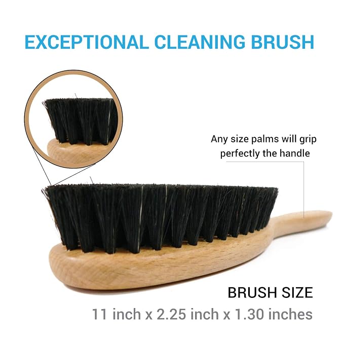 Clothes Brush – Boar Bristle Garment Brush for Suits, Jackets & Wool – Removes Lint, Dust & Pet Hair – Wooden Handle – Made in Germany
