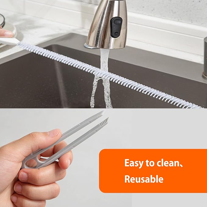 Upgraded Sink Drain Overflow Cleaning Brush, 23.6" Sewer Drain Brush, Bendable Long Pipe Cleaners, Household Sewer Hair Catcher with Cleaning Forceps