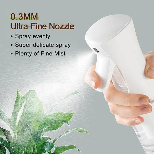 Fine Continously Mist Spray Bottle (10.1oz/300ml) for Body moisturizer Hair styling Cleaning Garden plant care etc.,Hair Mister Misting Continuous Mist Spray Bottle,2Pcs (Black+Black)