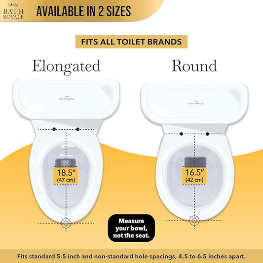 Bath Royale Slow Close Toilet Seat BR501-00 White Elongated, Stain-Resistant and Easy to Keep Clean, Heavy Duty Fits All Toilet Brands, Executive Series