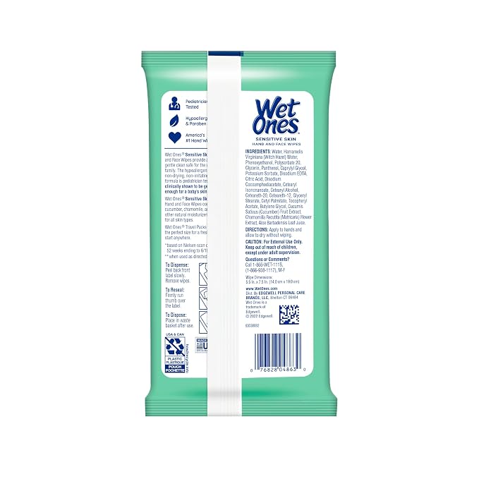 Wet Ones Hand Wipes, 20 Wipes (Pack of 10)