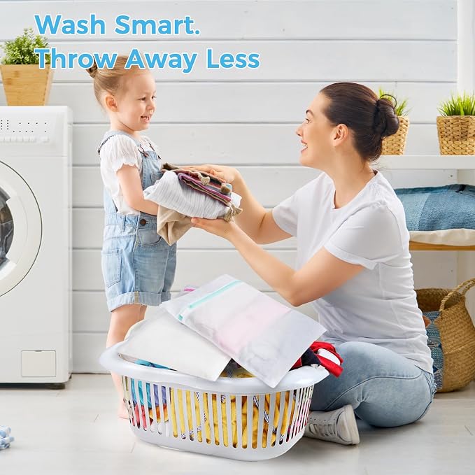 BAGAIL Laundry Bags Mesh Wash Bag for Intimates Lingerie and Delicates,7Pcs(1XL,2L,2M,2 Bra Bags)