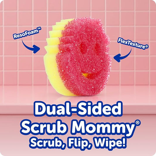 Scrub Daddy Scrub Mommy Kitchen Sponges for Dishes & Wiping Spills - Dual-Sided Dish Scrubber Sponge for Cleaning - Multi-Colored Bulk Pack - Stain & Odor Resistant (9 Count)