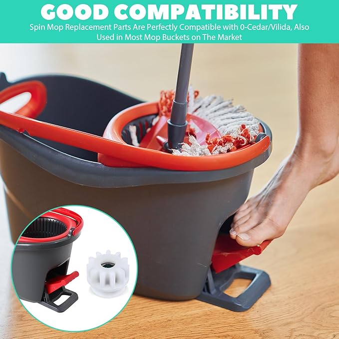 6 Pcs Spin Mop Replacement Parts, Pedal Bearing Replacement for Ocedar Mop Bucket One Way Clutch Gear Sprockets Repair Compatible with Most Rotation Mops Bucket on the Market