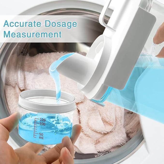 3 Pack Laundry Detergent Dispenser, 98oz Detergent Dispenser, Refluxable Laundry Detergent Container, Plastic Liquid Laundry Detergent Dispenser for Laundry Room Organization with 6 Labels