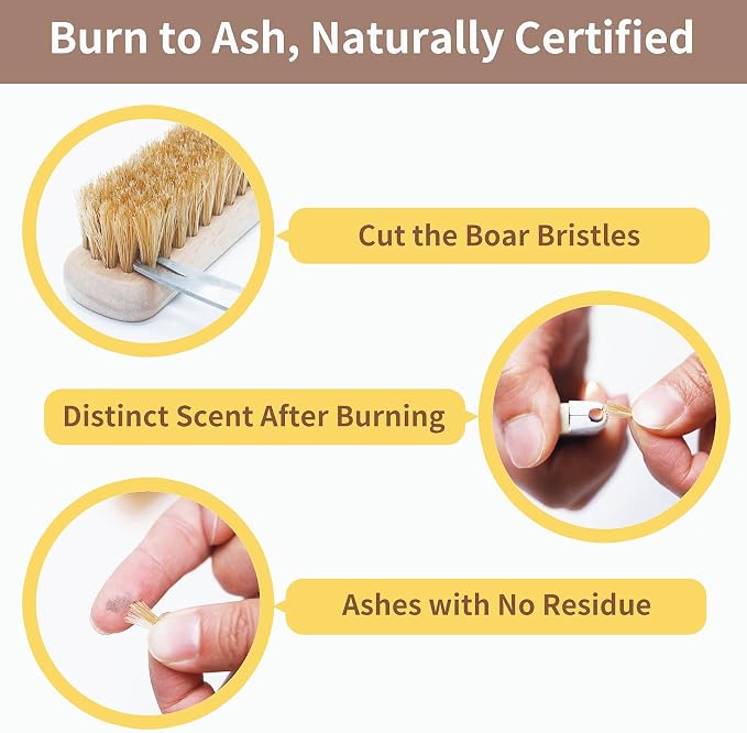 3Pcs Small Wood Laundry Stain Brush Set with Boar Bristles, Stain Remover for Delicates, Cotton, Linens and Shoes, Portable Laundry Scrub Brushes for Fresh Clean Fabric