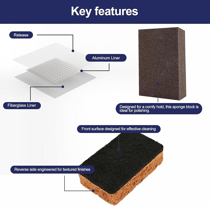 BONCART 17.2Oz Drywall Patch Repair Kit – Professional All-in-1 Tool Set | Includes Scrapers, Sanding Sponge, Texture Sponge, Gloves, Aluminum Patches, And Putty Knife. For Fast Wall Hole Repair