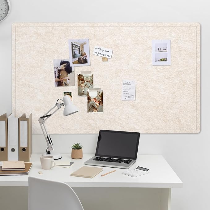 Felt Bulletin Board 60x36 inches, Decorative Pin Board for Home & Office | Cork Board Alternative for Wall with Push Pins, Display Mood Board for Photos, Notes & Reminders