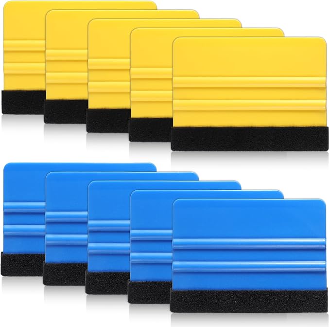 simarro 100Pcs Felt Squeegee for Vinyl Decal Tools, 4 Inch Car Window Windshield Glass Felt Edge Squeegee Vinyl Scraper Applicator Tool for Crafts Car Window Tint Wallpaper Glass Film Application