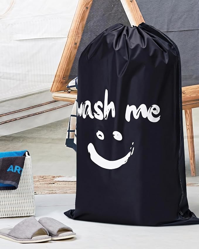 HOMEST XL Laundry Bag 28" x 40", Extra Large Dirty Clothes Organizer | Holds 3-4 Loads, Machine Washable Drawstring Laundry Bag for Dorm, Camp, Laundromat, Family, Travel,Black