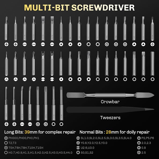 3.7V Precision Electric Screwdriver Set,50 IN 1 Small Power Magnetic Storage Mini Electric Screwdriver Cordless Set USB Charging Repair Tool Kit for Electronics Laptop Phone Camera Glasses Watch