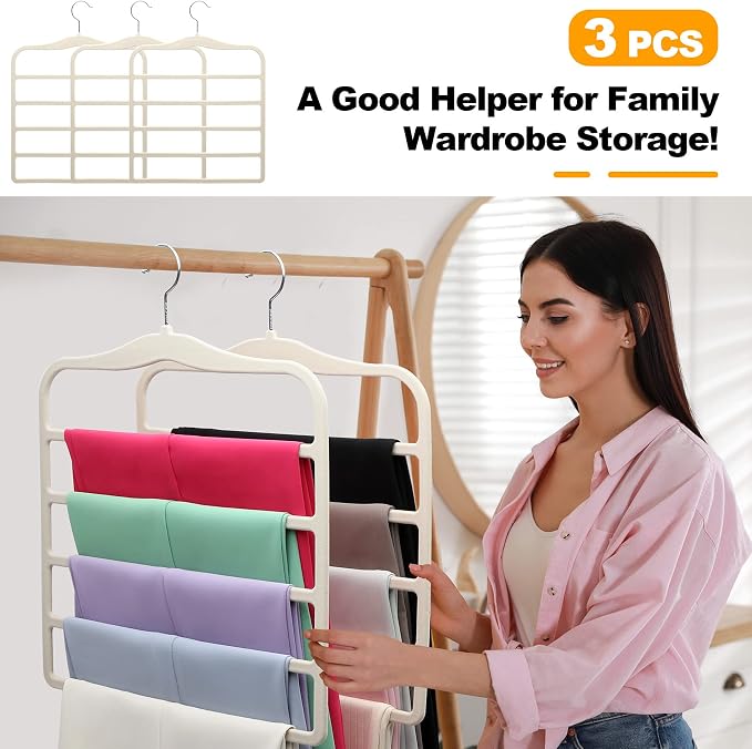 Closet Organizers and Storage,3 Pack Velvet Pants-Hangers-Space-Saving,Non Silp 5 Tier Scarf Jeans Closet Organizer,Dorm Room Essentials for College Students Girls Boys Guys,Organization and Storage | Non Silp 5 Tier Scarf Jeans Closet Organizer, Dorm ...