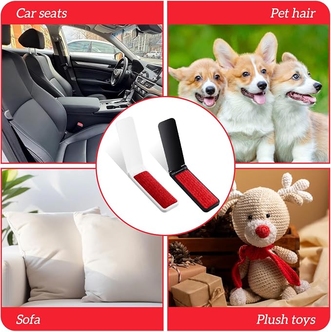 8PCS Mini Lint Brushes,Portable Foldable Lint Brush for Clothes-Compact Size-Reusable Travel LintBrushes for Pet Hair Remover Clothing Dust Removal Garment Fabric Fluff Cleaning Tool