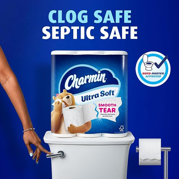 Charmin Ultra Soft Toilet Paper 6 Mega XL Rolls, 336 Sheets Per Roll (Packaging May Vary)