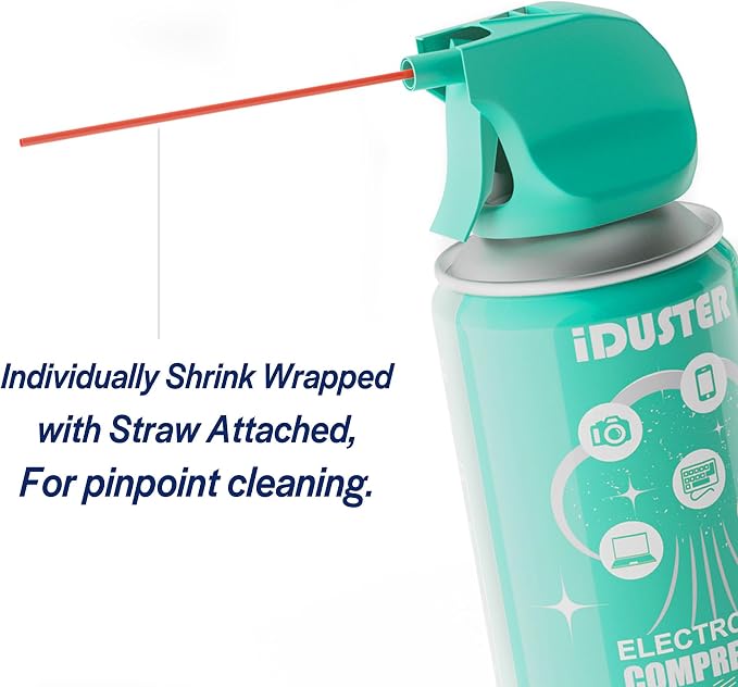 Compressed Canned Air Duster for Computer - iDuster Disposable Electronic Keyboard Cleaner for Cleaning Duster, 2PCS(3.5oz)