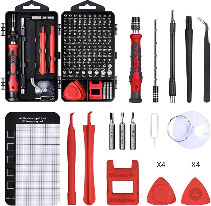 Precision Screwdriver Set, SHOWPIN 122 in 1 Computer Screwdriver Kit | Laptop Screwdriver Sets with 101 Magnetic Drill Bits, Electronics Tool Kit Compatible for Computer, Tablet, PC, iPhone, PS4