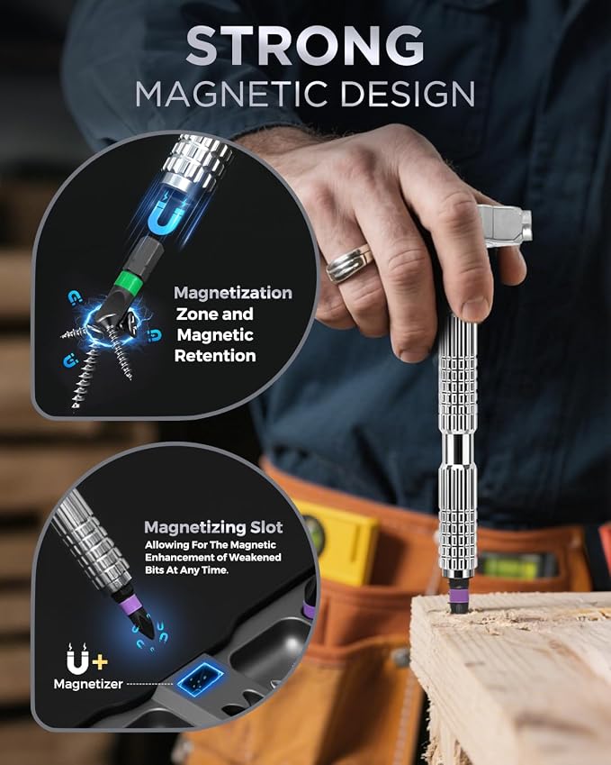 40 in 1 Ratchet Screwdriver Set, Magnetic Ratchet Screwdriver, S2 Steel Bit | Detachable Handle Strong Magnetic Design, Compact Ratchet Wrench Tool Kit for Electronics, Furniture, Bicycle, Home Repair