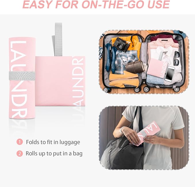 Wiseboy 120L Extra Large Travel Laundry Bag with Heavy-Duty Zipper, Pink,xl | Water-Resistant Nylon Dirty Clothes Organizer for College Dorm, Camping, Tear-Resistant Storage Bag for Laundry Mat & Moving