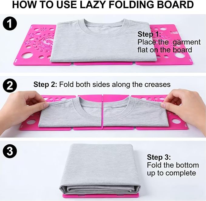 Adult Clothes Folding Board, Blue Plastic Laundry Organizer with Dragon Design, T-Shirt Folder Helper for Fast Folding (Rose red)