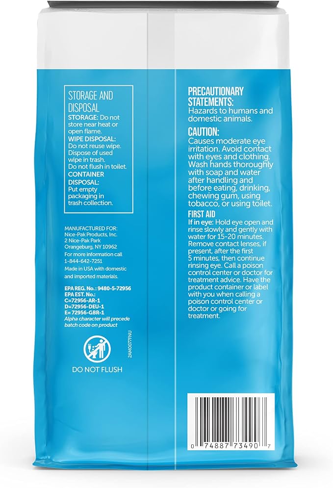 Nice 'N Clean Disinfecting Surface Wipes 304ct | Cleans & Disinfects Home & Kitchen Surfaces | Fresh & Lemon Scent