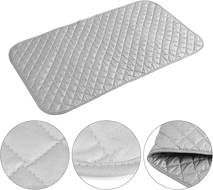 Joyzan Ironing Mat, Grip Iron Blanket Pad Portable Isolate Heat Ironing Alternative Cover Rest Board for Steam Pressing Table Top Travel Home Laundry Anywhere Washer Dryer Countertop Bed Quilting Gray