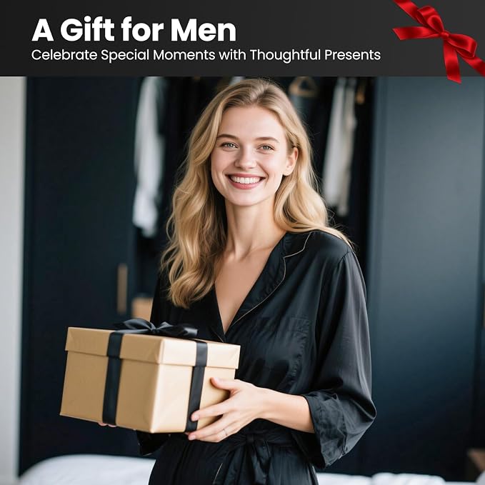 EXIN DECHEN Cologne Organizer for Men,Birthday Gifts for Men,Wooden Black | Easy Installation,360° Rotating,Boyfriend Husband Dad Gift Ideas,Mens Accessories for Desk,Bathroom Countertop,Vanity,Dresser