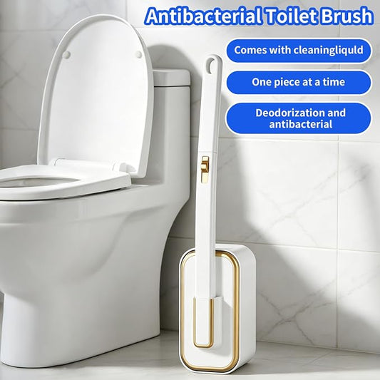 Disposable Toilet Brush Kit with 48 Refill Heads, Holder Storage Caddy Wall-Mounted Toilet Bowl Wand Scrubber for Bathroom Toilet Cleaner Toilet Bowl