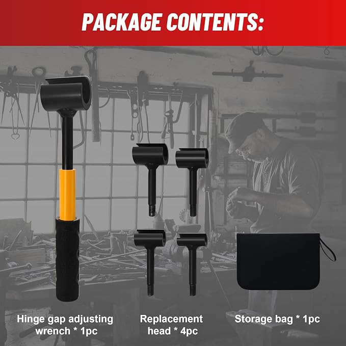 Door Hinge Adjustment Tool for Residential and Commercial | 5-in-1 Hinge Gap Adjusting Wrench for Door Quick and Efficient Solutions, User-Friendly Adjustments Tools