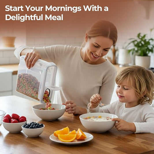 ComSaf 6.7Qt Cereal Storage Container Set of 2 - Ideal for Home Cooks Storing Cereal and Organized Families Organizing Bulk Food,Large Cereal Dispenser Keeps Pantry and Kitchen Countertop Neat