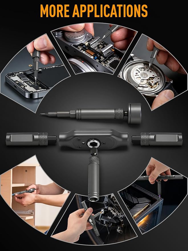 78 IN 1 Magnetic Ratchet Screwdriver Set T-Handle Ratchet Screwdriver Kit with Diamond-Faceted Handle & S2 Steel Bits, for Home Daily Repair, Precision Repair, Gift For Men Husband