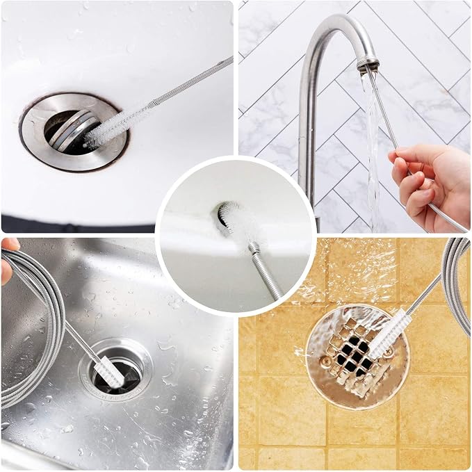 2 Pack 60 Inch Flexible Drain Brush, Sunroof Drain Cleaning Tool for Ice Maker, Refrigerator & AC Drain Line