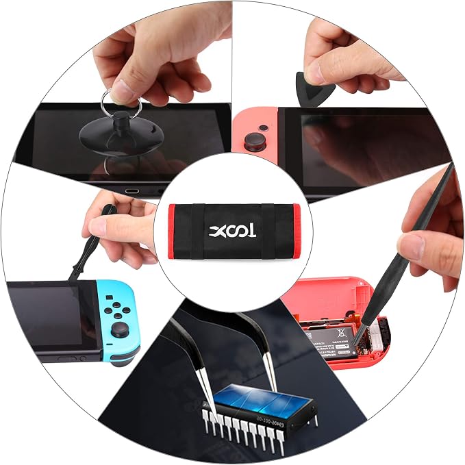 XOOL 17-in-1 Gamebit & Tri-Wing Screwdriver Repair Tool Kit, Compatible with Nintendo Switch & Joy-Con, Game Boy, NES SNES, Wii DS GBA, 3.8mm & 4.5mm Gamebit, for Xbox & PlayStation Consoles