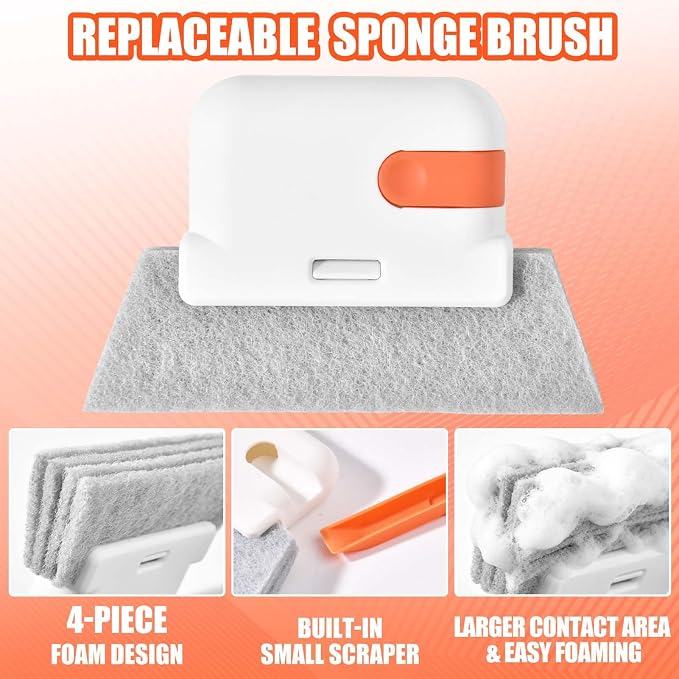 9Pcs Window Track Cleaner Set,Groove Cleaning Brush Tools,Window Sill Gap Track Cleaning Tools,Multifunctional Gap Scrub Brush,Magic Window Track Cleaner for Household Use, Kitchen