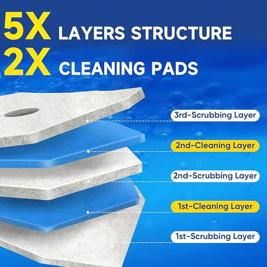90Ct Aromative Toilet Brush Refills, Toilet Bowl Cleaner Refills, Double-Layer Cleaning Pads Added, Disposable Refill Heads for Toilet Bowl Cleaner Wands,Lemon, Blue Ocean, Lavender (Patented)