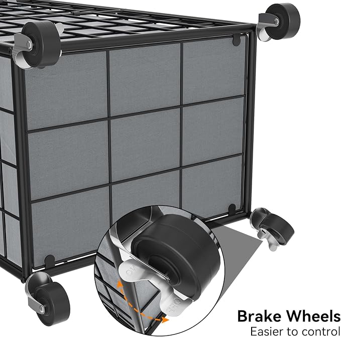 WOWLIVE Rolling Laundry Basket, Metal Wire Frame Laundry Hamper with Wheels | Hamper with Removable Bag, 100L Dirty Clothes Hamper Organizer Dorm Room Storage for Bedroom, Bathroom, Grey