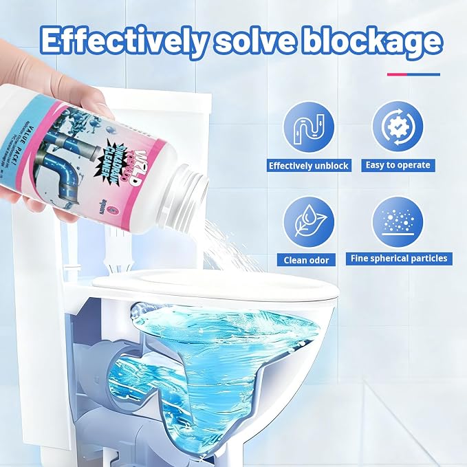 Wild Tornado Sink and Drain Cleaner, Powerful Sink Pipe Cleaner Powder, Fast Foaming Drain Clog Remover for Kitchen, Bathroom, and Pipes Cleaning Tool (4 pcs)
