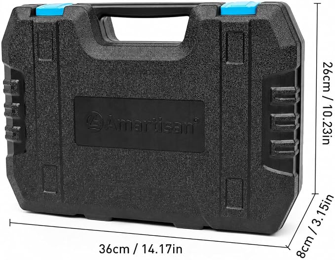 Amartisan 86-Piece Magnetic Screwdrivers Set with Case | Includs Slotted, Phillips, Hex, Pozidriv,Torx and Precision Screwdriver, Magnetizer Demagnetizer Tools, Tools for Men(Blue)