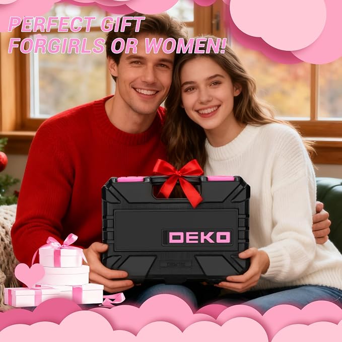DEKOPRO Tool Set for Women: Pink Tool Set for Home Repair, Womens Tool Kit for All Purpose 42 Piece