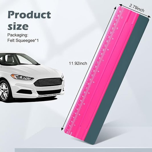 Upgraded 2-in-1 Felt Squeegee for Vinyl with Ruler,Multi-Purpose Vinyl Wrap Squeegee Tool for Car Window Tint,Film,PPF Application,Portable Vinyls Squeegees Tool Wallpaper Tools