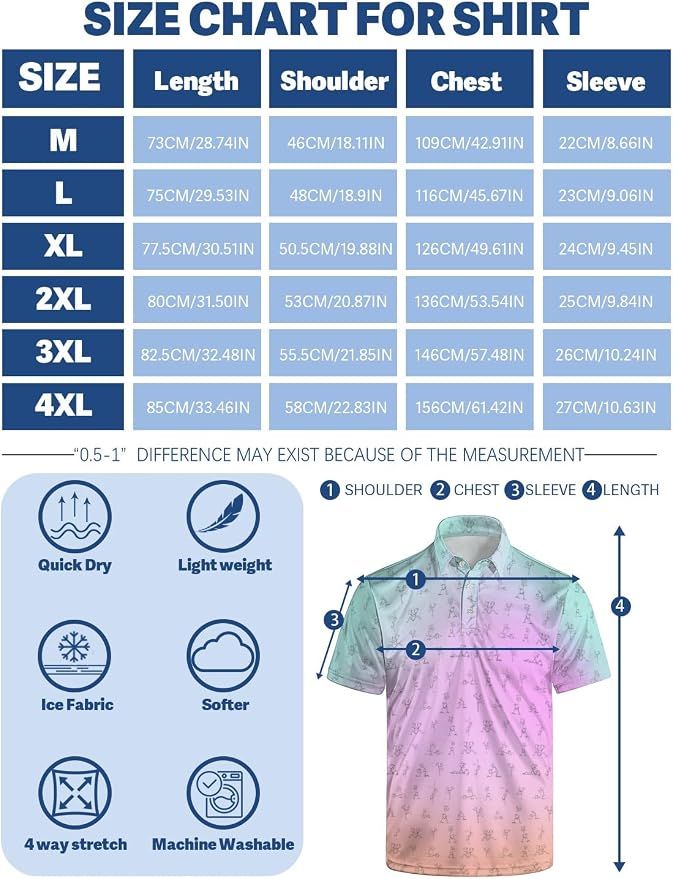Polo Shirts for Men Moisture Wicking Mens Polo Shirts Patriotic Shirts for Men